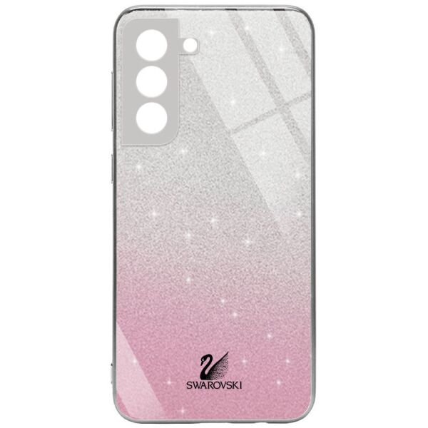 

TPU+Glass чехол Swarovski Full Camera для Samsung Galaxy S21+ Розовый