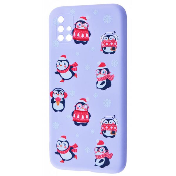 

TPU чехол WAVE Fancy для Samsung Galaxy M31s Penguins / Light purple