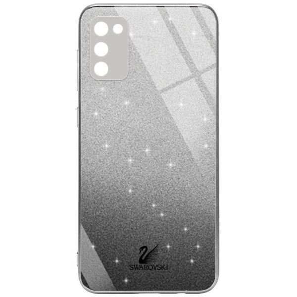 

TPU+Glass чехол Swarovski Full Camera для Samsung Galaxy A02s Черный