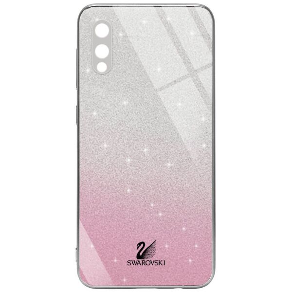 

TPU+Glass чехол Swarovski Full Camera для Samsung Galaxy A02 Розовый