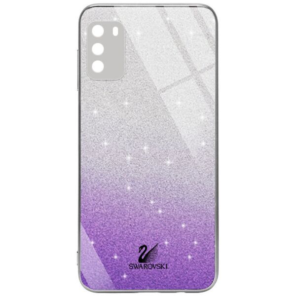 

TPU+Glass чехол Swarovski Full Camera для Xiaomi Poco M3 Фиолетовый
