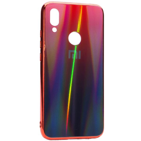 

TPU+Glass чехол Gradient Aurora с лого для Xiaomi Redmi 7 Красный