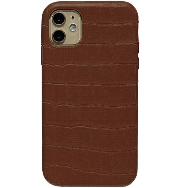 

Кожаный чехол Croco Leather для Apple iPhone 11 (6.1") Brown