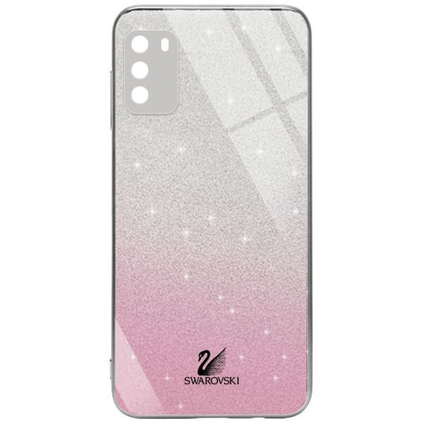 

TPU+Glass чехол Swarovski Full Camera для Xiaomi Poco M3 Розовый