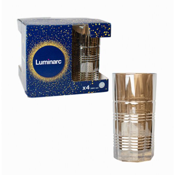 

Стакан высокий Luminarc Даллас Золотой мёд 380мл 4шт (P9310)