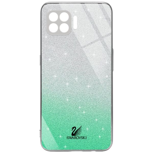 

TPU+Glass чехол Swarovski Full Camera для Oppo A73 Бирюзовый