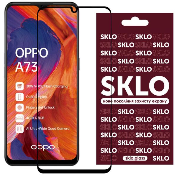 

Защитное стекло SKLO 3D (full glue) для Oppo A73 Черный