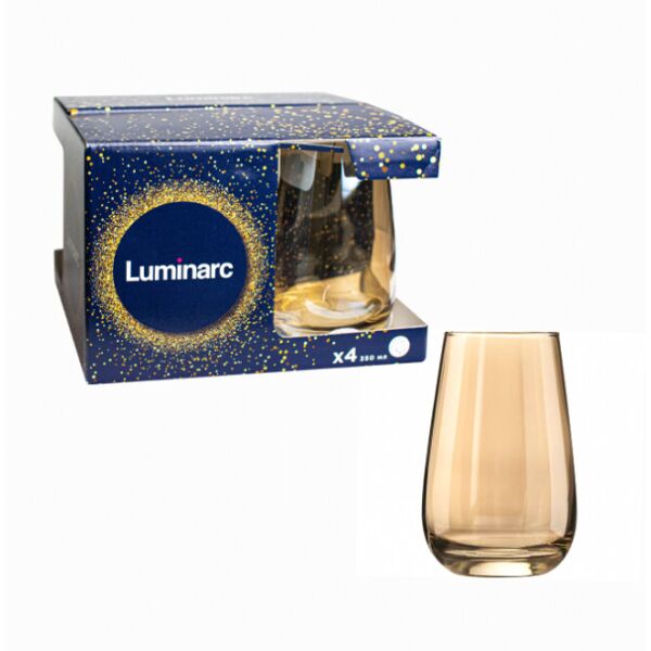 

Стаканы высокие Luminarc Золотой мёд 350мл 4шт (P9305)
