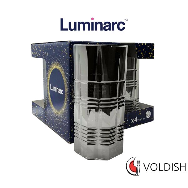 

Стаканы высокие Luminarc Даллас Сияющий графит 380мл 4шт (P9317)