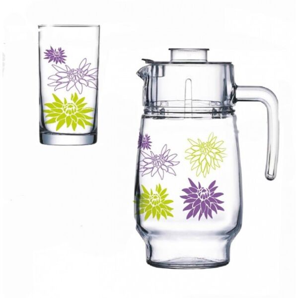 

Набор Luminarc Wall Flower Green 7пр (кувшин 1800 мл + 6 ст 270 мл) (Q5665)