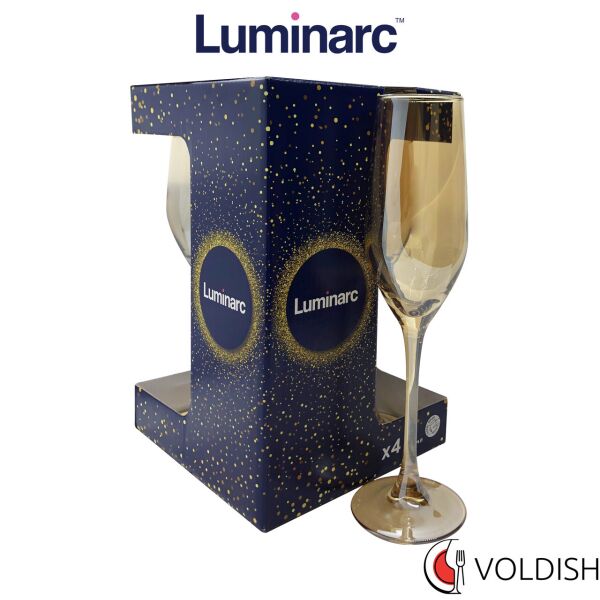 

Бокалы Luminarc Золотой мёд для шампанского 160мл 4шт (P9307)