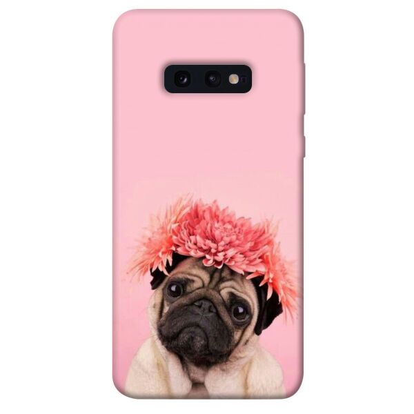 

Чехол itsPrint Мопс с цветами для Samsung Galaxy S10e