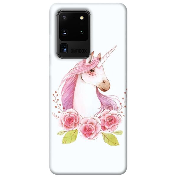 

Чехол itsPrint Единорог с цветами для Samsung Galaxy S20 Ultra