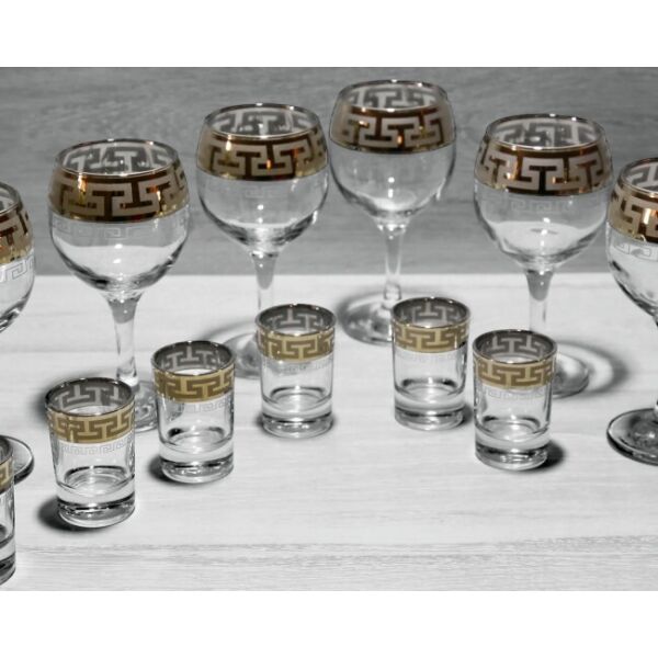 

Набор ОСЗ Греческий узор 12 предметов (6бокалов +6 стопок) (GE03-411/837/S)
