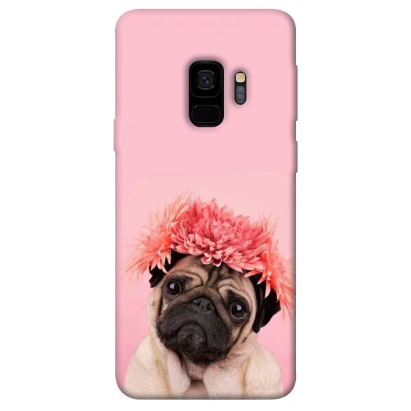 

Чехол itsPrint Мопс с цветами для Samsung Galaxy S9