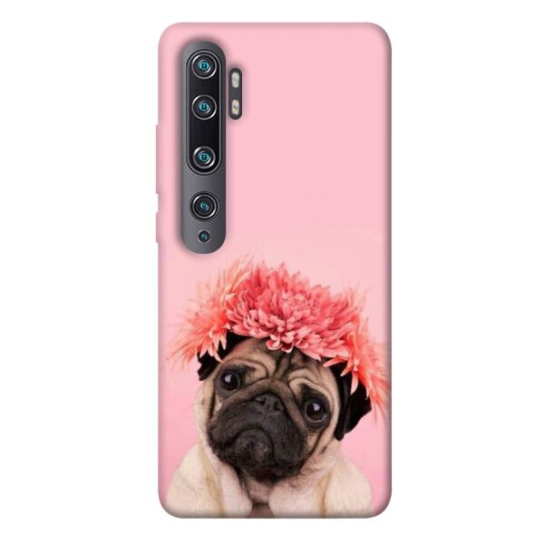 

Чехол itsPrint Мопс с цветами для Xiaomi Note 10 Pro