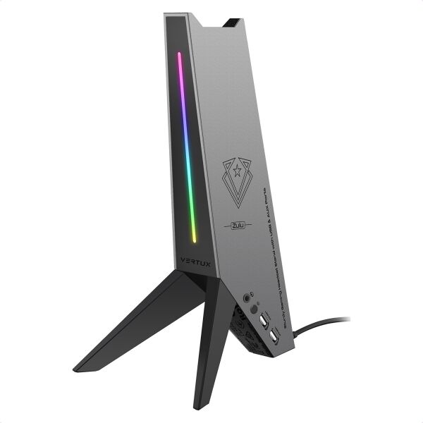 

USB хаб Vertux Zulu 2xUSB 2.0/AUX 3.5 мм с подставкой для наушников Black (zulu.black)