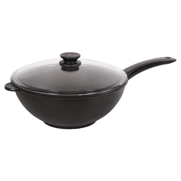 

Сковорода антипригарная Biol - 300 х 120 мм х 4,5 л WOK, с крышкой (3002PC)