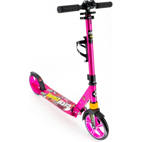 

Самокат Scooter 681 Kids City с клипсой и подстаканником Розовый