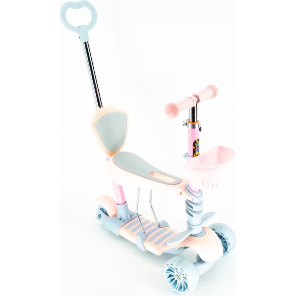 

Самокат с ручкой Scooter NEW HH12M Бирюзовый с персиковым