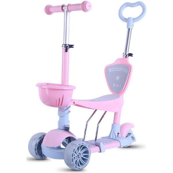 

Самокат с ручкой Scooter NEW HH12M Розовый