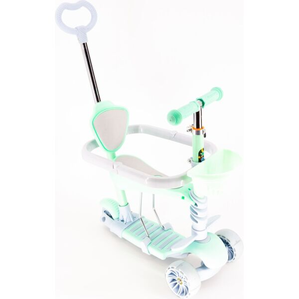 

Самокат с ручкой Scooter NEW HH12M-1 с бортиком Бирюзовый
