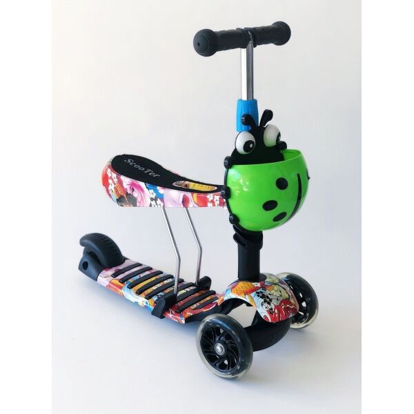 

Самокат-беговел 2 в 1 Scooter Pro PP3 Божья Коровка Черный с зеленым