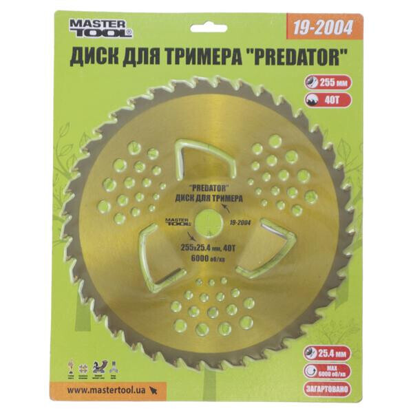 

Диск для триммера Mastertool - 255 мм x 40 Т Predator(19-2004)