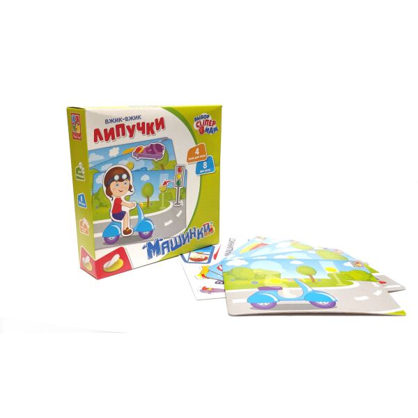 

Развивающая игра с липучками, набор из 28 предметов, Vladi Toys, Машинки.