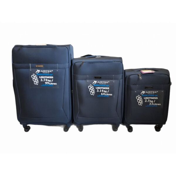 

Комплект чемоданов Airtex 830 (L+M+S) синий
