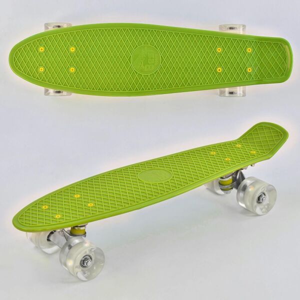 

Скейт Пенни борд Best Board 0355 Салатовый светящиеся колёса PU d=6 см