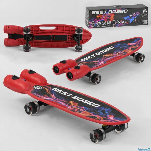 

"Скейтборд S-00501 Best Board с музыкой и дымом, USB зарядка, аккумуляторные батарейки, колеса PU со светом