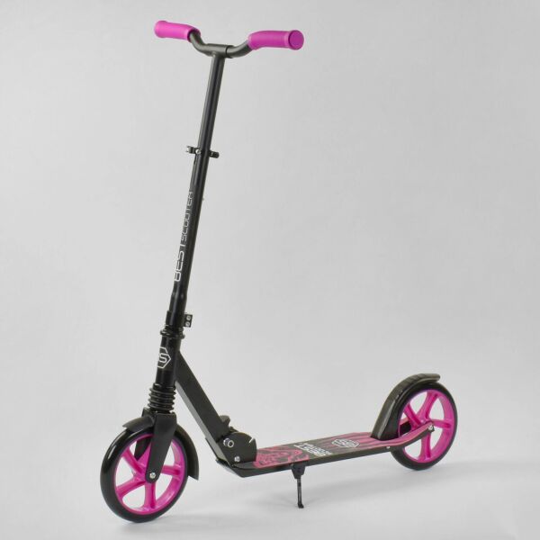 

Двухколесный самокат Best Scooter "WOLF" 37098 Черный с розовым, колеса PU - 20 см, 1 амортизатор