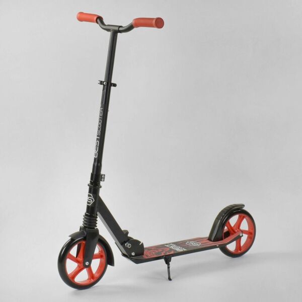 

Двухколесный самокат Best Scooter 'WOLF' 52738 Черный с красным, колеса PU - 20 см, 1 амортизатор