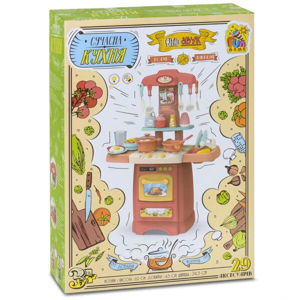 

Игровой набор FUN GAME "Сучасна Кухня" 7425 свет, звук, 29 аксессуаров (2 цвета)