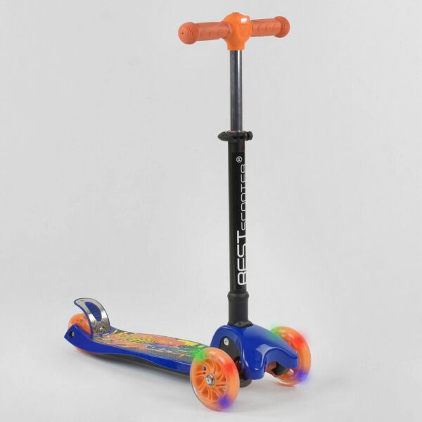 

Детский трехколесный самокат с складной ручкой Best Scooter 98533 Синий с фонариком