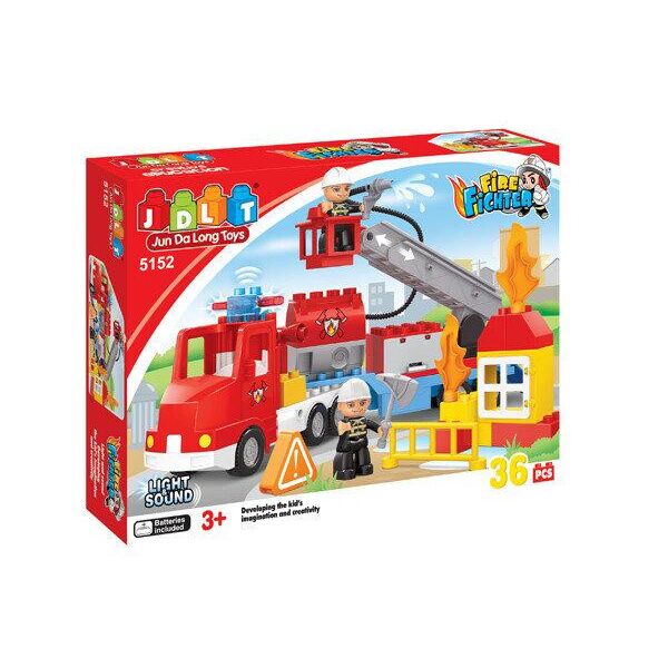

Конструктор JDLT 5152 (аналог Lego Duplo) "Пожарная машина" 36 деталей