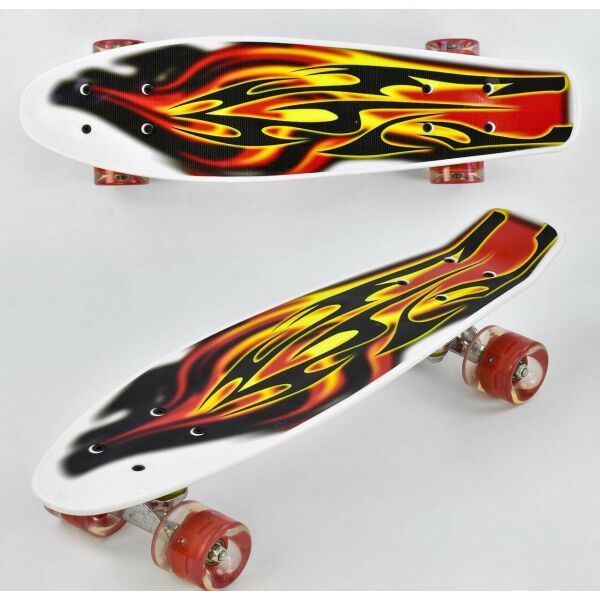 

Скейт Penny board F 4380 лонгборд с ярким огненным рисунком