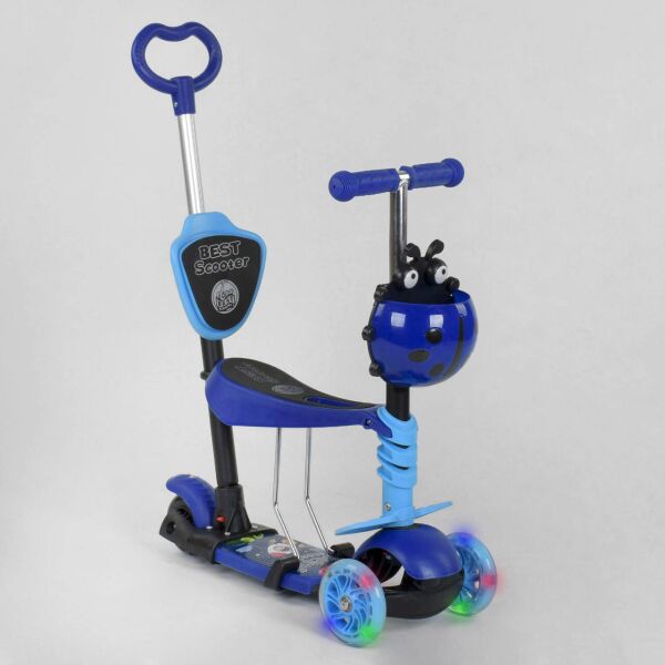 

Трехколесный самокат 5в1 Best Scooter 16659 Сине-голубой PU колеса