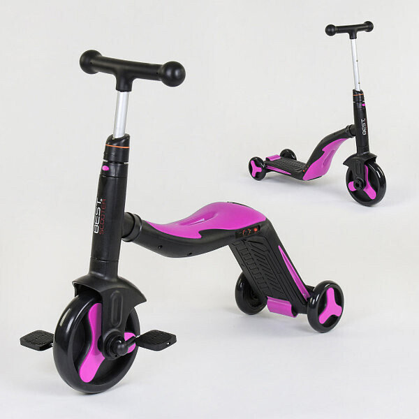 

Самокат-велобег-велосипед Best Scooter 3в1 малиновый