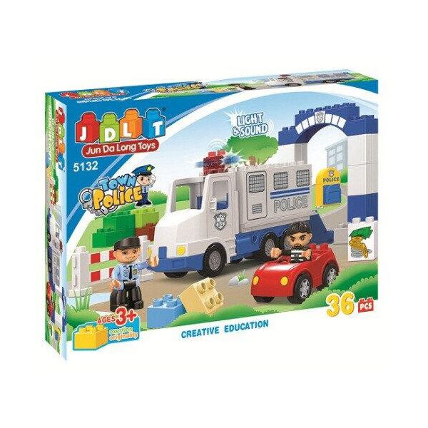 

Конструктор JDLT 5132 (аналог Lego Duplo) "Полицейский участок", 36 деталей