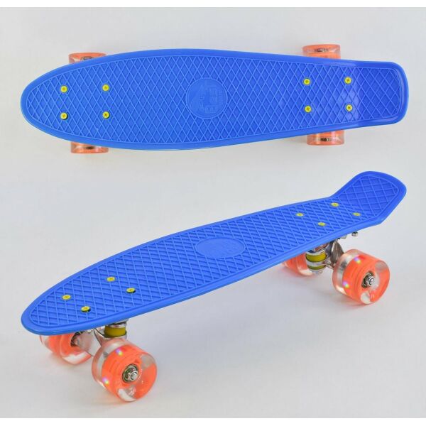 

Детский Скейт Пенни борд 0880 Best Board синий со светящимися колесами