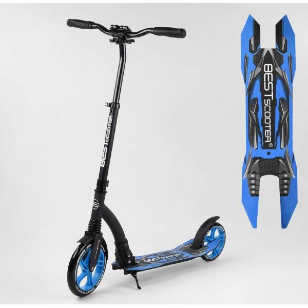 

Прогулочный 2-х колесный самокат Best Scooter 54664 для детей и взрослых с зажимом руля, синий