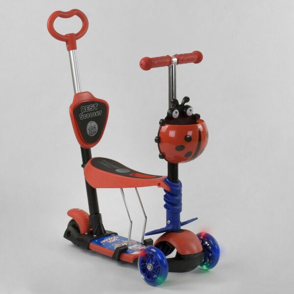 

Трехколесный самокат 5в1 Best Scooter 92059 Красно-синий PU колеса