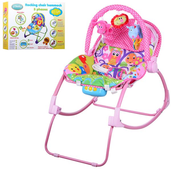 

Шезлонг-качалка детский 3в1 PK 308-pink BAMBI