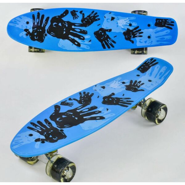 

Скейт Best Board Р 10960 колеса с подсветкой, доска 55 см нагрузка до 80 кг, голубой