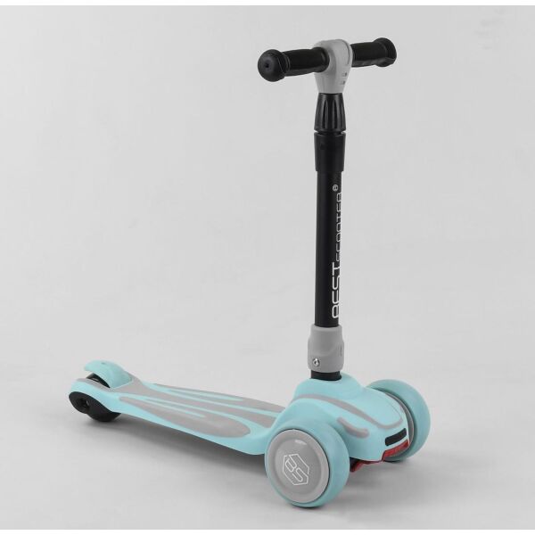 

Самокат трехколесный для детей с наклонным поворотом руля, ПУ колесами, прочной декой Best Scooter Maxi S-7102