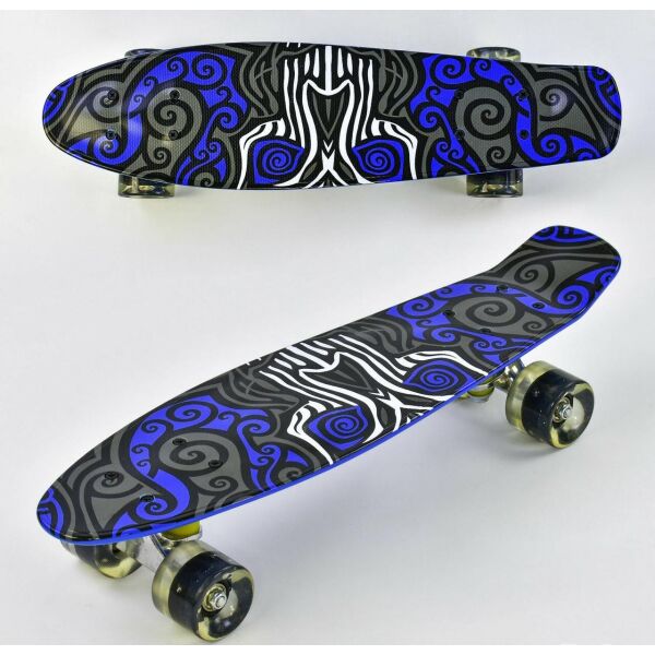 

Скейт детский Penny board F 6510 Пенни борд абстракция синий со светящимися колесами