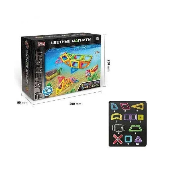 

Детская игрушка магнитный конструктор Play Smart 2466 (36 элементов)