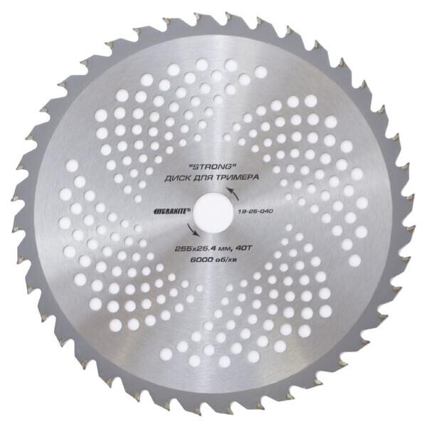 

Диск для триммера Granite - 255 мм x 40 Т Strong(19-25-040)